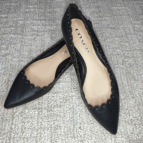 Coach Shoes - Coach Jill Women's Shoes Size 5 Leather Ballets Black Flats Classic